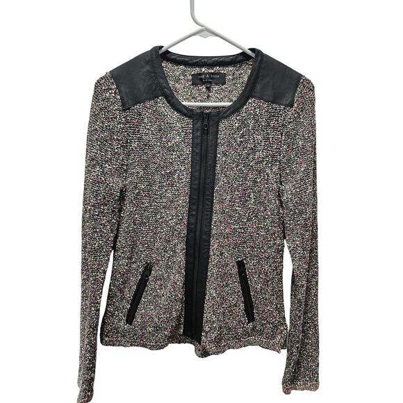 rag & bone Jackets & Blazers - Rag & Bone Lory Tweed Boucle and Lamb Leather Trimmed Jacket Size M
